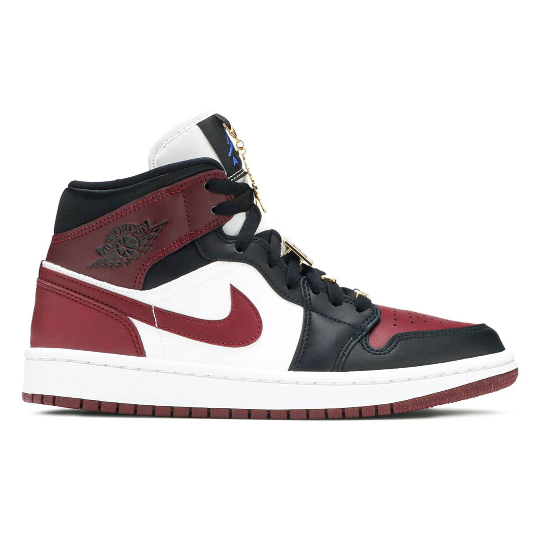 NIKE AIR JORDAN 1 MID SE BLACK DARK BEETROOT BORDEUX NIKE AIR JORDAN 1 MID SE BLACK DARK BEETROOT BORDEUX